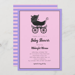 Convite Chá de fraldas do carrinho gótico do Pastel