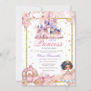 Convite Chá de fraldas do Castelo da Princesa Americana Af