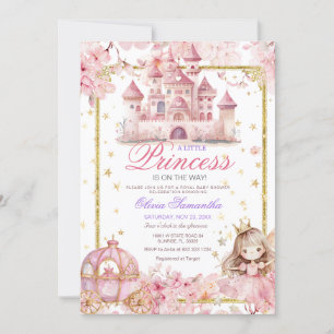Convite Chá de fraldas do Castelo da Princesa Pequena