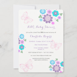 Convite Chá de fraldas do CHURRASCO do quintal das flores 