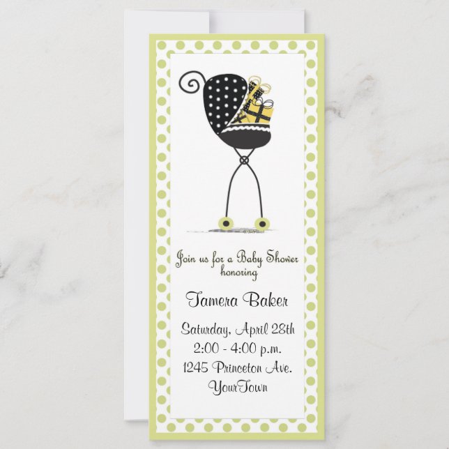 Convite Chá de fraldas do cilindro (Frente)