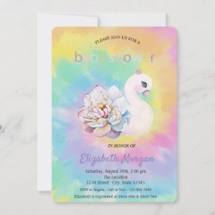 Convite Chá de fraldas do dedo do ventilador do Cisne Ador