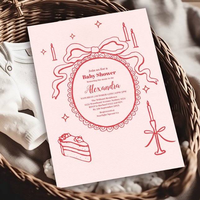 Convite Chá de fraldas do Desenho do Arco da Mão (Criador carregado)