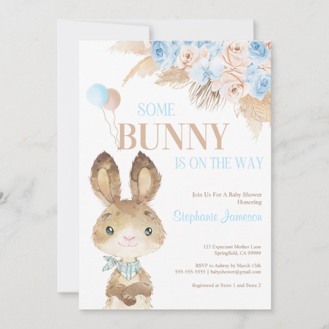 Convite Chá de fraldas do Deserto Tropical de Bohemian Gra (Frente)