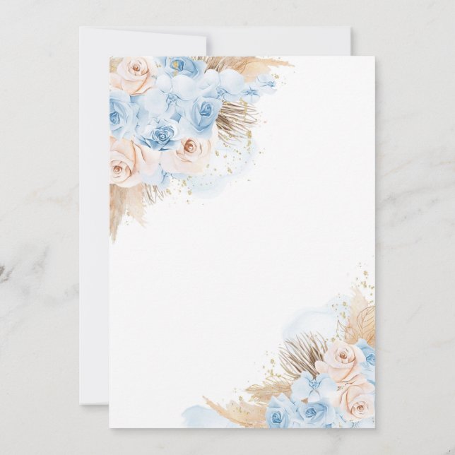 Convite Chá de fraldas do Deserto Tropical de Bohemian Gra (Verso)