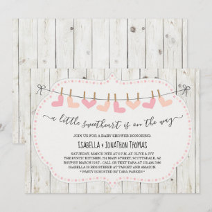 Convite Chá de fraldas do dia dos namorados - menina/pont