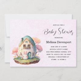 Convite Chá de fraldas do Estilo de Coelho Coelho Bonito K