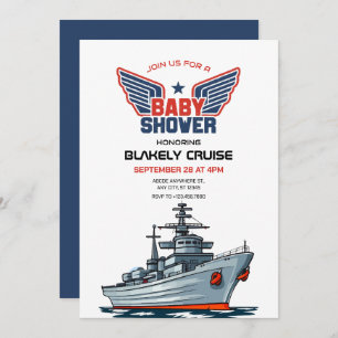 Convite Chá de fraldas do exército de Marinho
