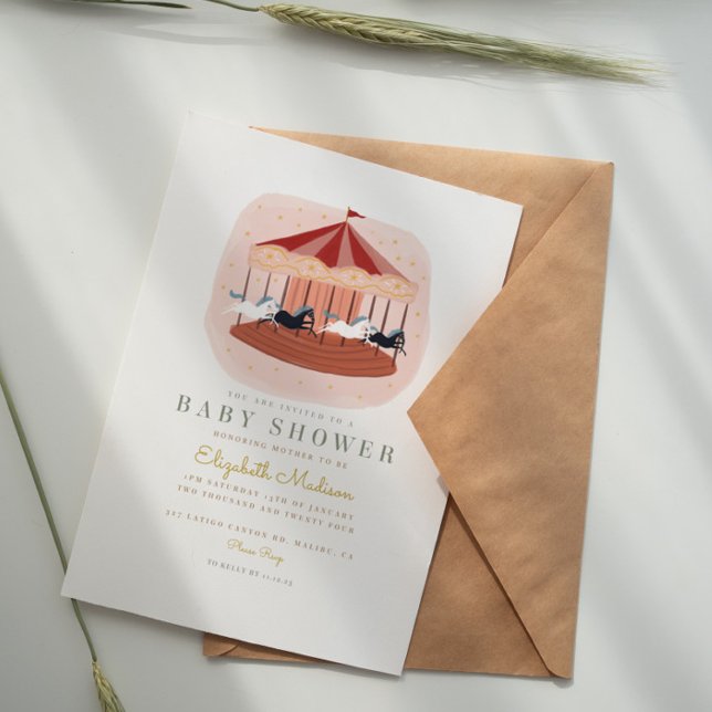 Convite Chá de fraldas do Festival de Carrossel do Circo (Criador carregado)