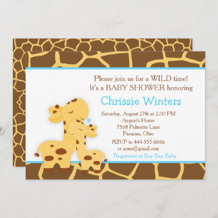 Convite Chá de fraldas do Giraffe Blue Boy