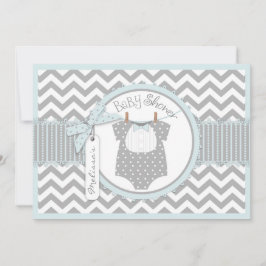 Convite Chá de fraldas do impressão de Chevron do laço do