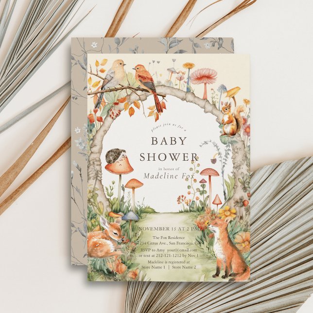 Convite Chá de fraldas do Jardim de Mushroom (Criador carregado)