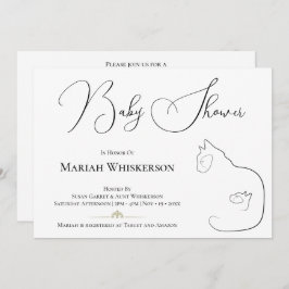 Convite Chá de fraldas do Lover de Gato Preto e Branco Ele