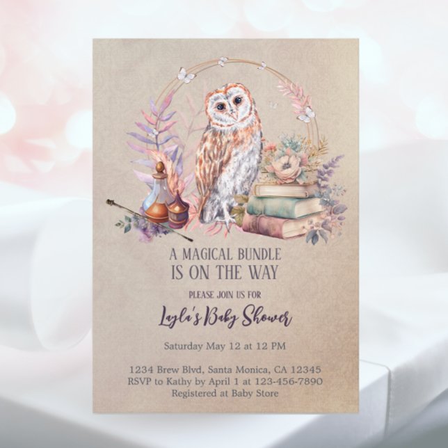 Convite Chá de fraldas do mago Girl Wizard (Criador carregado)