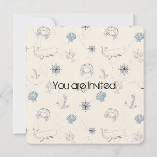Convite Chá de fraldas do mar náutico