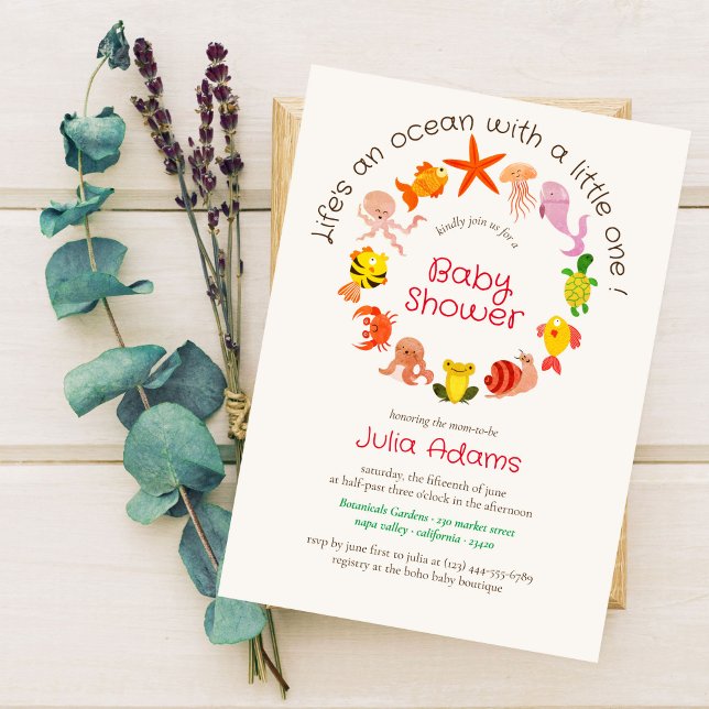 Convite Chá de fraldas do mar náutico subaquático (Criador carregado)