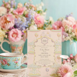 Convite Chá de fraldas do Parque de Amusement de Fairytale