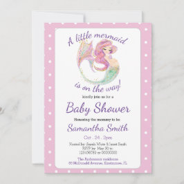 Convite Chá de fraldas Do Partido Sereia Sob O Tema Do Mar