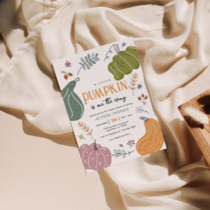 Convite Chá de fraldas do Patch da Abóbora de Queda