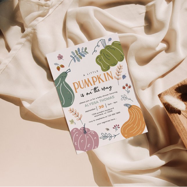 Convite Chá de fraldas do Patch da Abóbora de Queda (Criador carregado)