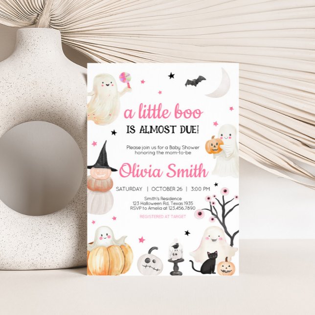 Convite Chá de fraldas do Pequeno Boo do Halloween (A Little Boo Baby Shower Invitation
)