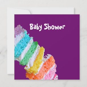 Convite Chá de fraldas do Rainbow Cake