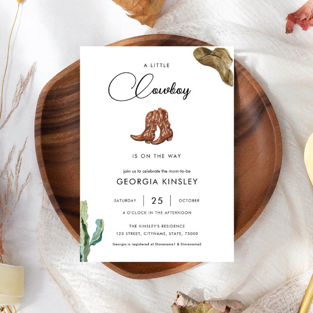 Convite Chá de fraldas do Rodeo Ocidental do Rodeo do Texa (Criador carregado)