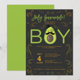 Convite Chá de fraldas do Santo Guacamole Boy Taco