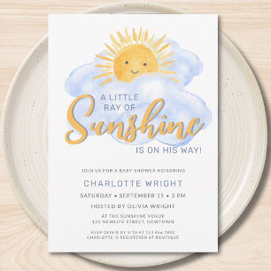 Convite Chá de fraldas do Sunshine Boy