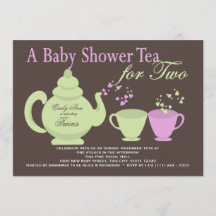 Convite Chá de fraldas do Tea Party Twins