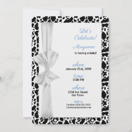 Convite Chá de fraldas do Tema do Cowboy Ocidental Azul