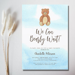 Convite Chá de fraldas do Urso de Corte