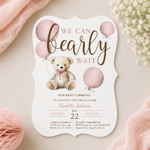 Convite Chá de fraldas do Urso de Teddy