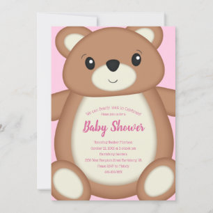 Convite Chá de fraldas do Urso de Teddy