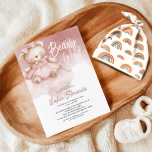 Convite Chá de fraldas do Urso de Teddy Pia de Espera Bril