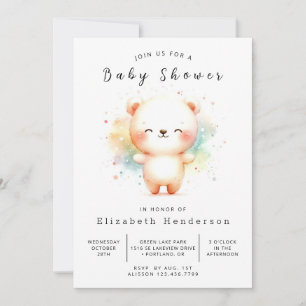 Convite Chá de fraldas do Urso Impressor Boho