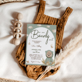 Convite Chá de fraldas do Urso Verde