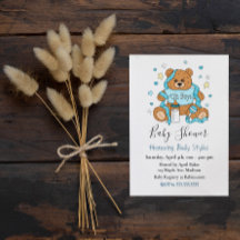 Chá de fraldas do Urso Vermelho do Menino Azul