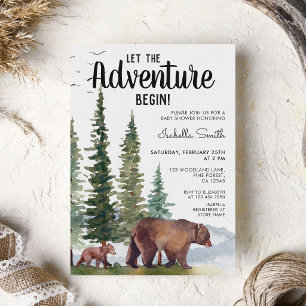 Convite Chá de fraldas do Urso Woodland