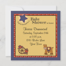 Convite Chá de fraldas do vaqueiro & da vaqueira com