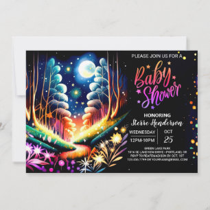 Convite Chá de fraldas do Woodland Enchantation Firefly