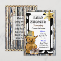 Chá de fraldas do Xerife Teddy Bear Cowboy