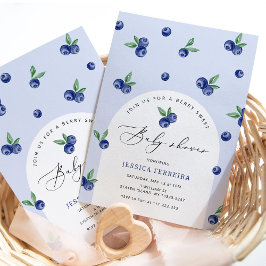 Convite Chá de fraldas doce de Berry de Blueberry