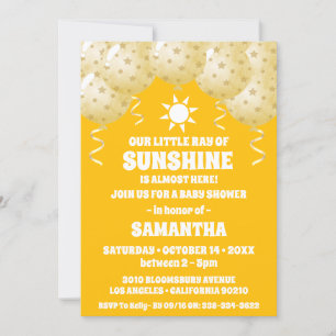 Convite Chá de fraldas dos Balões de Boho Sunshine