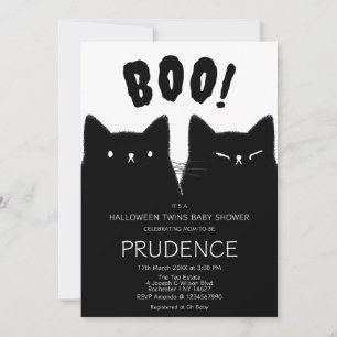 Convite Chá de fraldas dos Gêmeos do Boo Halloween