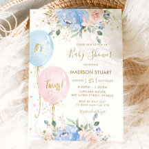 Chá de fraldas dos Gêmeos dos Balões Florais Cor-d