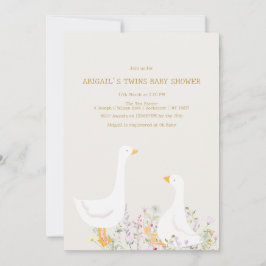 Convite Chá de fraldas dos Gêmeos Selvagens de Ganso de Ca