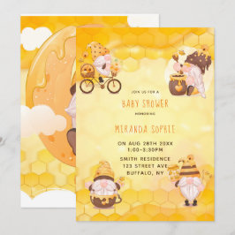 Convite Chá de fraldas dos Gnomos das Abelhas Honeycomb