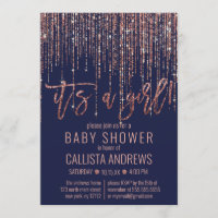 Chá de fraldas Dourada Rosa Marinho com borda bril