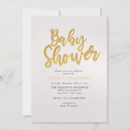 Convite Chá de fraldas Dourado